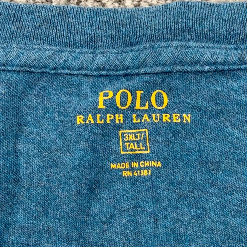 Polo Ralph Lauren T-Shirt Mens 3XLT Blue Heathered Pocket Short Sleeve Tee